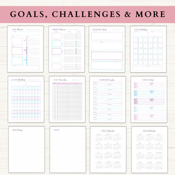 Productivity Planner Bundle | Daily Planner | Weekly Planner | Habit Tracker | Goal Planner | Letter | A4 | A5 | PDF | Printable Planner | Digital Planner - Image 5