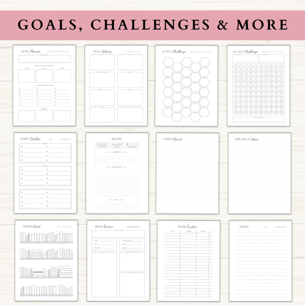 Personal Planner Bundle | Daily Planner | Daily Journal | Habit Tracker | Self Care Planner | Letter | A4 | A5 | PDF | Printable Planner | Digital Planner - Image 5