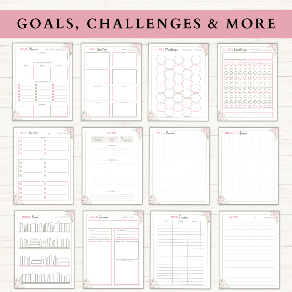 Personal Planner Bundle | Daily Planner | Daily Journal | Habit Tracker | Self Care Planner | US Letter | PDF | Printable Planner | Digital Planner - Image 5