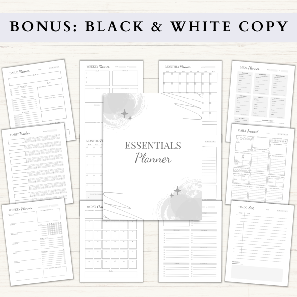 Essentials Planner Bundle | Daily Planner | Weekly Planner | Monthly Planner | Habit Tracker | US Letter | PDF | Printable Planner | Digital Planner - Image 5