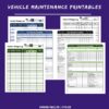 Vehicle Maintenance and Mileage Log Printables