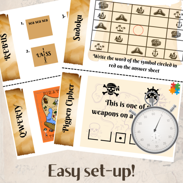 Escape Room For Kids | Printable Escape Room | Pirate Treasure Hunt Escape Room | DIY Escape Room | Birthday Party Games | Family Game Night - Image 5