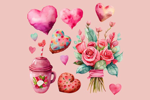 Valentine's Day Watercolor Clipart I - Image 5