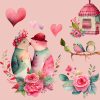 Valentine's Day Folk Watercolor Clipart - Image 5