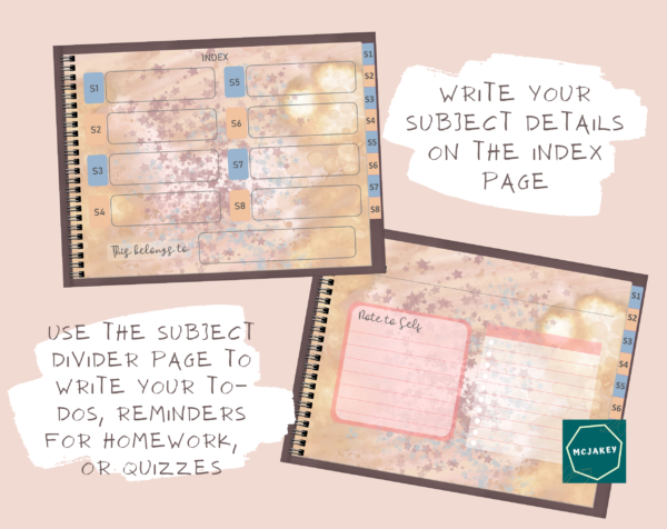 Back to School 8-Subject Digital Notebook Landscape, Use with Goodnotes or Noteshelf App - Image 4