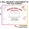 World’s Best Mom Certificate Printable for Mother's Day Gift, award for Mom, Step mom or bonus mom for birthday - Image 6