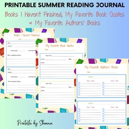 Summer Reading Journal, Plan and Track Reading, All Ages - Image 5