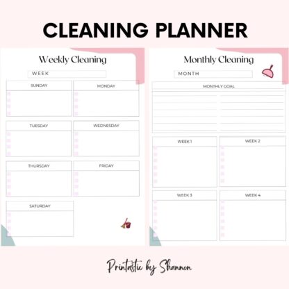 Cleaning Planner - Plans for Daily, Weekly, Monthly, Quarterly, Annually; Spring Cleaning - Image 2