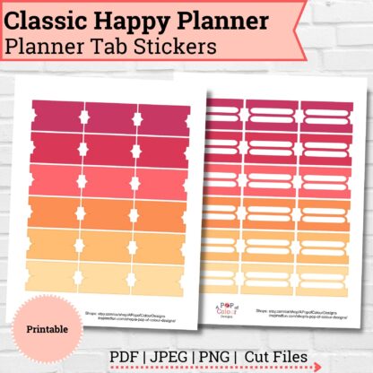 Peachy Hue Planner Tab Stickers