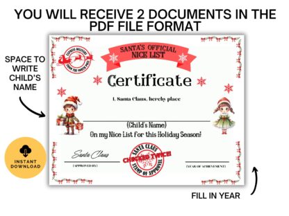 Santa's Nice List Certificate and Letter from Santa - Image 3