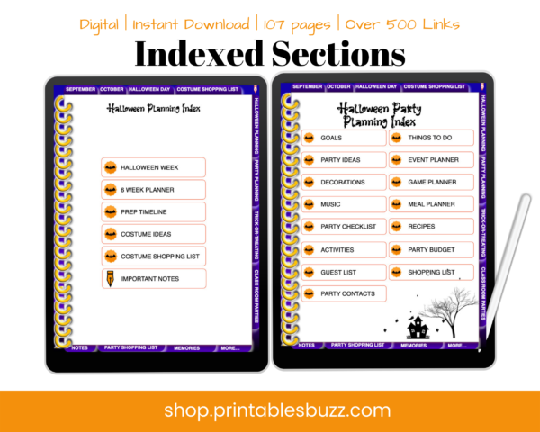 Halloween Planner - Digital Halloween Planner - Indexed