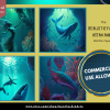 DIGITAL PAPER Bundle - Set 003 - Realistic Fantasy Ocean Animals - Papers Pack 12 - 12x12 - jpg png - 5000px Abstract - Image 5