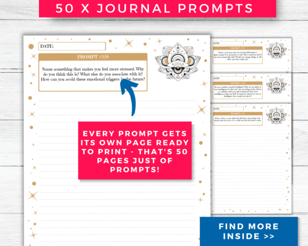 Shadow Work Journal Prompts Pack #2 | Printable Planner Inserts - Image 5