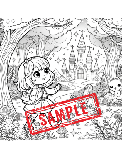 Kids Magical Forest Adventure coloring pages/digital download! - Image 4
