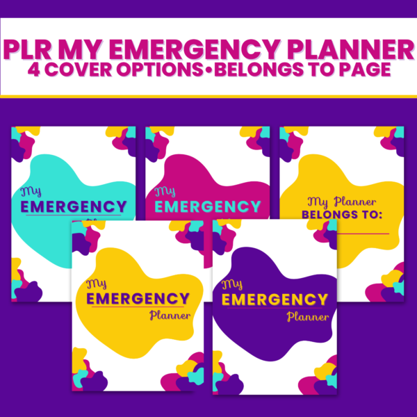 PLR My Emergency Planner- 4 cover options
