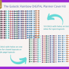 DIGITAL Planner COVER KIT Bundle | Galactic Rainbow Collection: 10 Designs - Covers, Papers, Coils, Buttons, Clasps, Mix & Match Commercial - Image 7