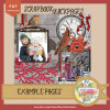 DIGITAL SCRAPBOOK Page - Winter Red Bird Digital Scrapbook Layout - Pre-Made Shabby Vintage Quick Page Layout, Pack 4 - jpg png 12 x 12 - Image 2