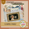 DIGITAL SCRAPBOOK Page - Winter Digital Scrapbook Layout - Pre-Made Shabby Vintage Quick Page Layout, Pack 4 - jpg png 12 x 12 - Image 6