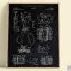 Set of 6 Fashion and Clothing Patent Prints. Black Chalkboard Background Version - Set of 6 Beautiful 1800s and 1900s Vintage Wall Art - Image 6