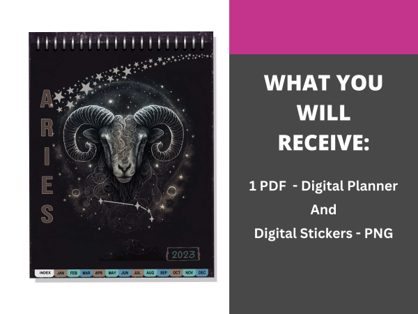 Aries 2023 Digital Planner - Dated & Hyperlinked - Image 6