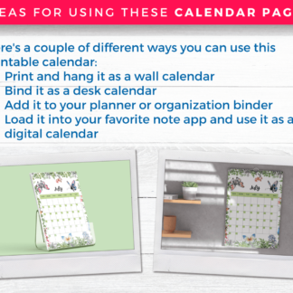 2022 - 2023 Calendar Printable Monthly Layouts with Butterflies - Image 6