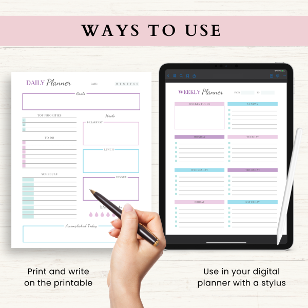 Essentials Planner Bundle | Daily Planner | Weekly Planner | Monthly Planner | Habit Tracker | Letter | A4 | A5 | PDF | Printable Planner | Digital Planner - Image 6