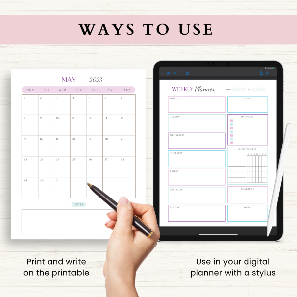 2023 Monthly Planner Bundle | Monthly Planner Printable | Daily Planner | Weekly Planner | US Letter | A4 | A5 | Printable Planner | Digital Planner - Image 6
