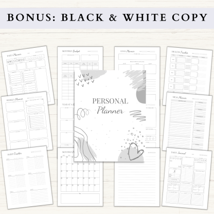 Personal Planner Bundle | Daily Planner | Daily Journal | Habit Tracker | Self Care Planner | US Letter | PDF | Printable Planner | Digital Planner - Image 6