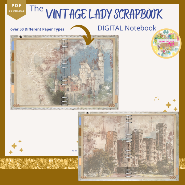 Vintage Ladies DIGITAL NOTEBOOK, Goodnotes, Notability, Xodo, iPad Notebook, Digital Scrapbooks, 6 Sections, Vintage Scrapbook, Vintage Notebook - Image 8