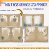 Vintage Orange DIGITAL NOTEBOOK, Goodnotes, Notability, Xodo, iPad Notebook, Digital Scrapbooks, 6 Sections, Vintage Scrapbook, Flowers - Image 6