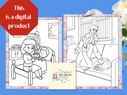 40 Mother and Child Travel Friendly Coloring Pages |Gift for Mom | from Kids | Presents for Grandma | Creative Pack| Family Activities - Image 5