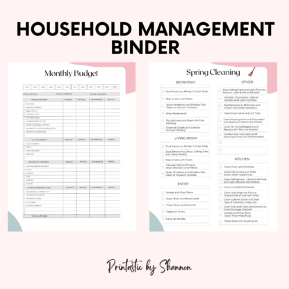 Printable Home Management Binder, Planner, In Case of Emergency, Budget, Cleaning & LOTS More! 66 pages! - Image 2