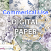 50+ Floral Digital Papers - Blue & Gold, Green, and Purple Floral Patterns