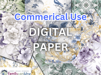 50+ Floral Digital Papers - Blue & Gold, Green, and Purple Floral Patterns