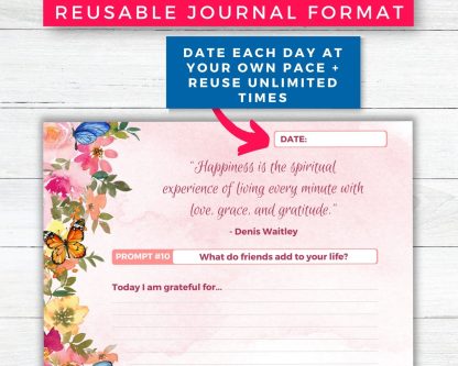 30 Day Daily Gratitude Journal Printable (Pink) - Image 6