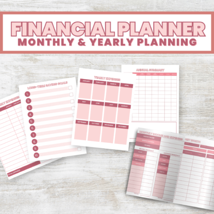 Chic Financial Planner with PLR License- Monthly & Yearly planning