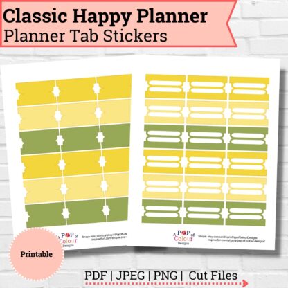 Lemon and Lime Planner Tab Stickers