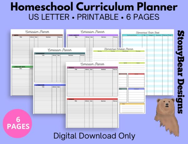 Homeschool curriculum planner