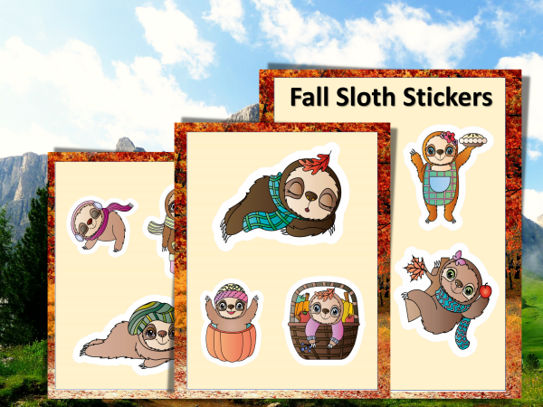 Cute Fall Sloth Coloring Pages, Stickers, Mazes, Sudoku Logic Puzzles, and More Activity Pack for All Ages, Find the Words, Odd Man Out - Image 3