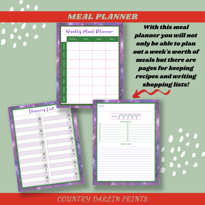 Christmas Planner - Purple Snowflakes - Image 2