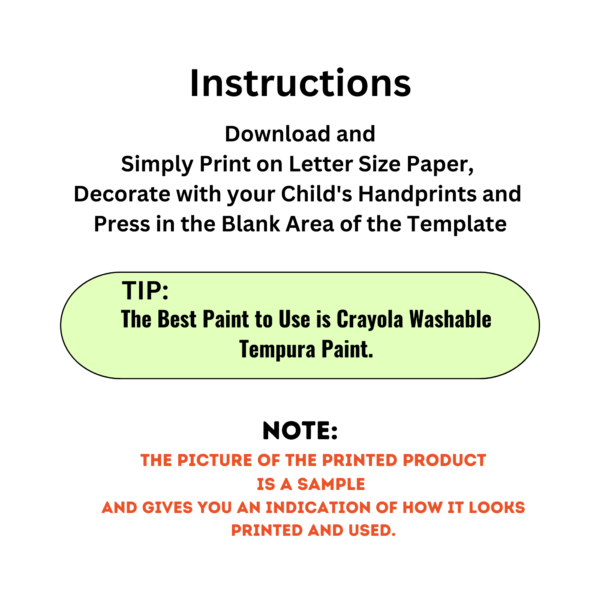 Instructions on How to Use the Handprint Templates