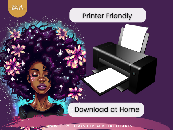 PRINTABLE EPHEMERA - Spiritual Black Women - Ephemera - Tags, Postcard, Envelope, Bookmarks, Lined, Notes, Tabs, Pockets US Letter Download - Image 7