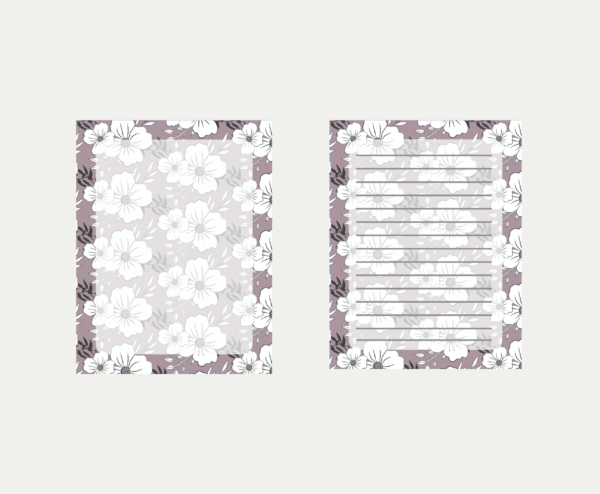 Printable floral stationery, US letter size PDF - Image 7