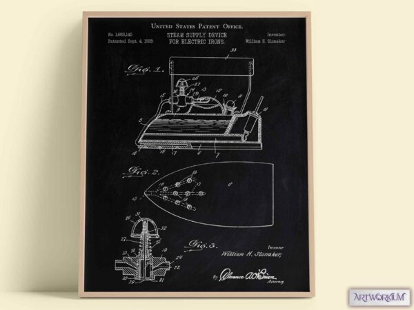Set of 6 Fashion and Clothing Patent Prints. Black Chalkboard Background Version - Set of 6 Beautiful 1800s and 1900s Vintage Wall Art - Image 7