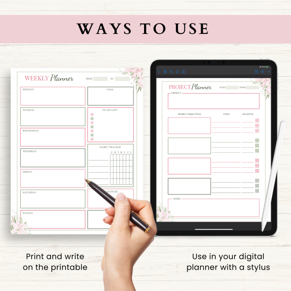 Life Planner Bundle | Daily Planner | Weekly Planner | Habit Tracker | Productivity Planner | US Letter | PDF | Printable Planner | Digital Planner - Image 7