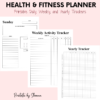 Health and Fitness Planner, Printable, Anxiety & Mood Trackers, Sleep & Steps, Measurements - Image 2