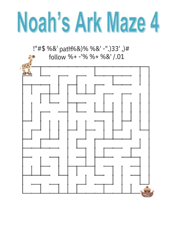 Printable Noah's Ark Bible Games Puzzles - Christian Bible Story - Image 4