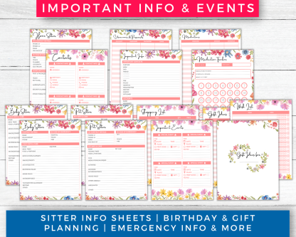 Floral Life Planner & Home Management Printables 2022+2023 - Image 7
