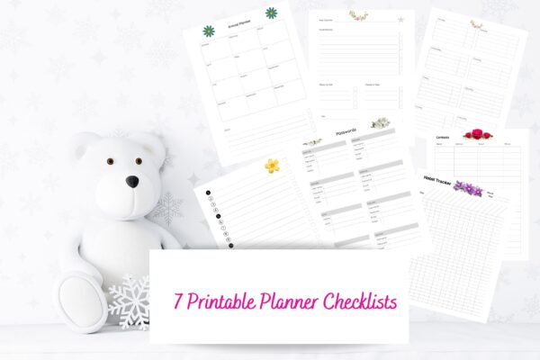 7 Printable Planner Checklists! DIGITAL DOWNLOAD.
