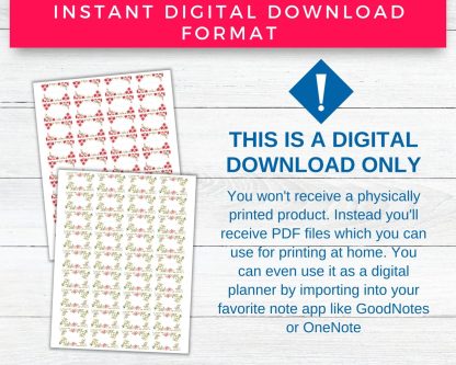 Floral Planner, Folder & Journal Tabs Printable - Image 7